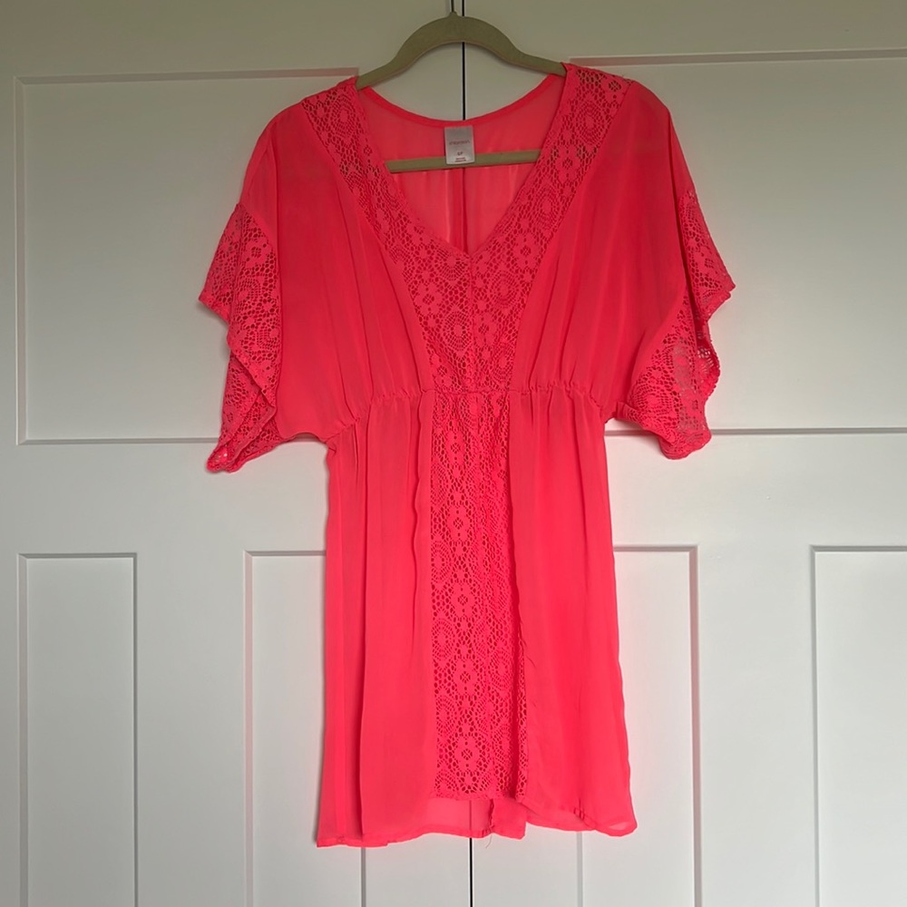Hot pink swimsuit cover-up